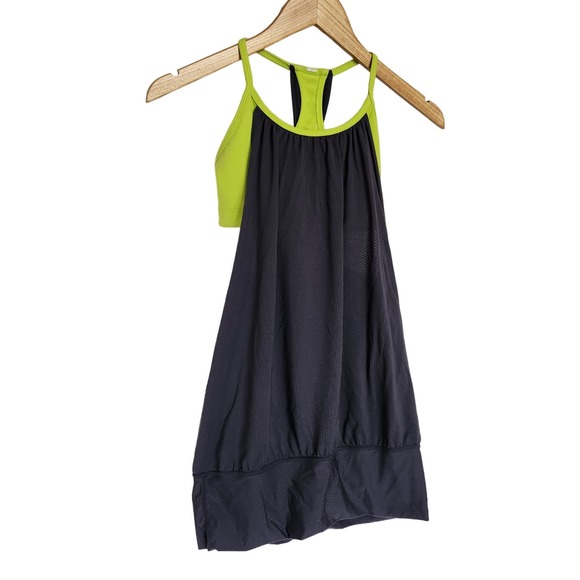 lululemon athletica Tops - Lululemon No Limits Tank Gray and Neon Green Y2K Size 2
